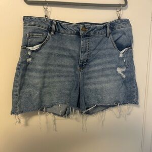 Ava & Viv Blue Distressed Jean Shorts